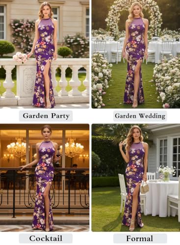 Image of VFSHOW Womens Halter Formal Prom Gala Wedding Guest Maxi Dress Evening Gown