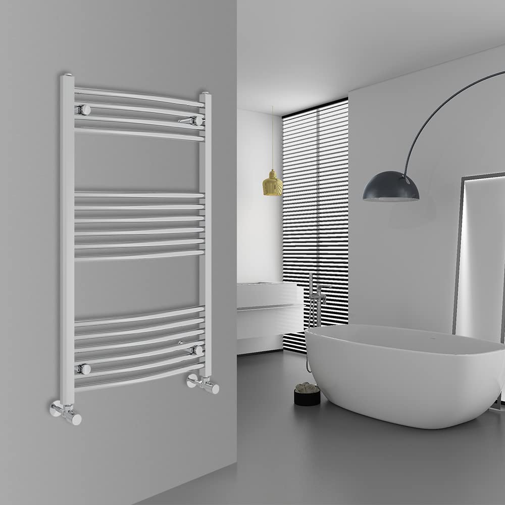 Warmehaus Curved Bathroom Heated Towel Rail Radiator Chrome 1000x600mm — image 1