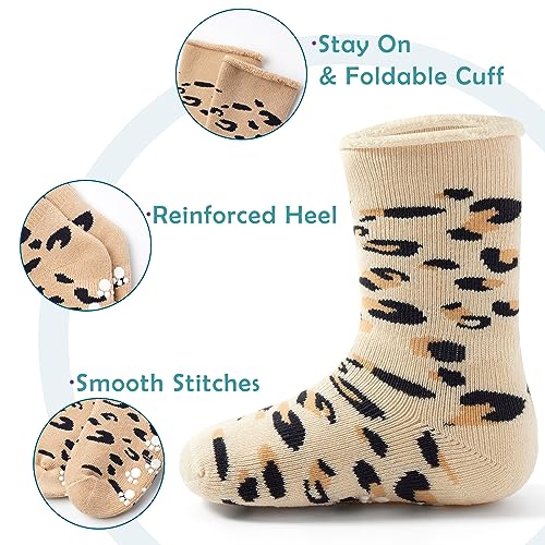 Moon Tree Baby Non Slip Socks Baby Boys Winter Warm Socks with Grips for Baby Girls Christmas Socks4