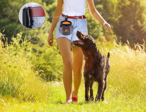 AMZNOVA Leckerli-Tasche für Hunde, Haustier-Trainingstasche für kleine bis große Hunde, Leckerli-Tragetasche mit verstellbarem Bund & Kotbeutelspender für Spaziergänge