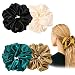 Ivyu Silk Scrunchies Satin Hair Ties for Women - 4 Psc Oversize Soft Big Scrunchies for Women Ligas Para El Cabello De Mujer Decorations Large Hair Scrunchy Elastic Ponytail Hair Band Gift for Girls