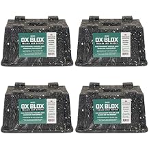 4-Pack OX BLOX Heavy Duty Trailer Jack Block - Made in USA RV Leveling Blocks - Supports Up to 10,000 lbs - RV Jack Blocks for Any Tongue Jack, Post, Foot, or Stabilizer Round or Square