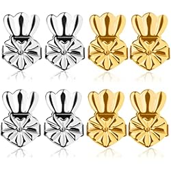Discos Para Levantamiento De Pesas Abeillo 4 Pares elevadores de pendientes, hipoalergénicos, levantadores para aretes para lóbulos caídos, Ajustables Magic earring backs lifters, tuercas pendientes elevadores