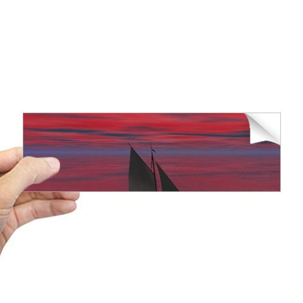 Sticker rectangulaire pour fenêtre bateau ciel rouge autocollant vitrage opaque
