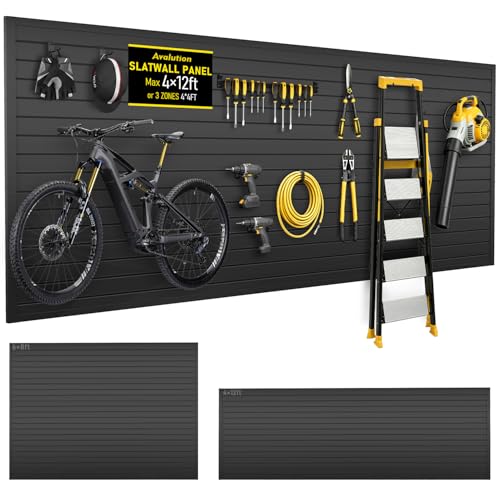 Avalution Slat Wall Paneling,4x12 ft Garage Slat Wall Storage Sys...