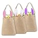colmanda Osterhasen Taschen, 3 Pack Osterkorb Jute, Osterhasen Korb Taschen, Osterhasen Körbe für Kinder Eiersuche, Süßigkeiten, Geschenken zu Osterparty