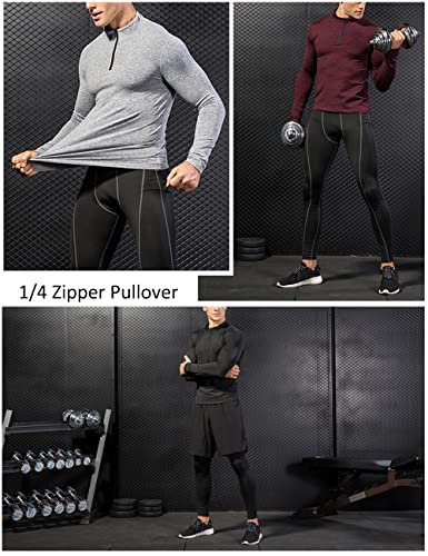 T-shirt de sport homme à manches longues et col montant zippé MAGCOMSEN