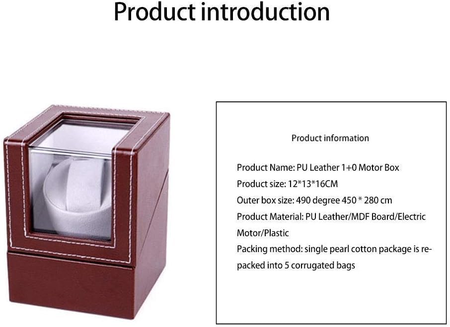 FENOKD Automatic Watch Winder,Winding Table Watchs Box,High-Grade PU Leather 1+0 Electric Shaker On The Chain Rotating Box,Watc