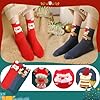 QZOSZ Calzini Natalizi Donna, Calze Natalizie Donna Cotone Fantasia 39-42 Calzini Bambina 31-34, Calzini Invernali Donna Divertenti Regalo di Natale per Donne Ragazze Migliore Amica Rossi (B) #4