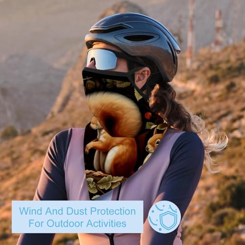 4 Pack Squirrel Neck Gaiter Face Scarf Cover Sun Protection Balaclava Cloth Bandanas with Ear Loops2