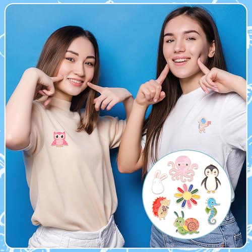sannix 60pcs enamel pins cute funny enamel lapel pins bulk set cartoon brooch pins button badges for backpacks clothes bags hats accessories 30 styles