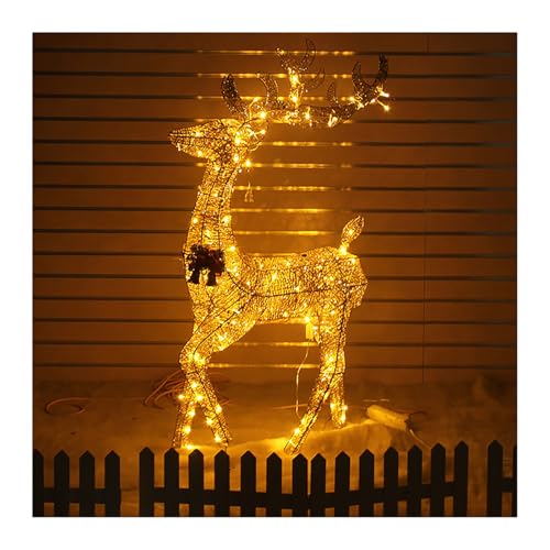 BSKJMMP 90 cm beleuchtetes Weihnachts-Rentier mit warmen LED-Lichtern,...