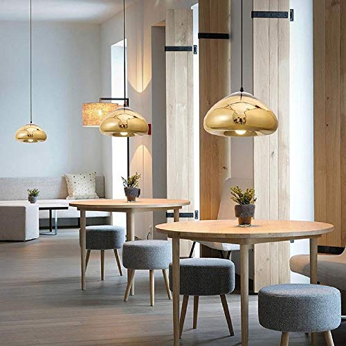 Pendant light globe ajustable avec suspension miroir chrome LED