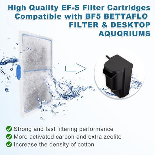 Image of driamor 8 Pack Filter Cartridges Compatible with EF-S Element and BF5 BETTAFLO Filter, Thickened Fish Tank Replacement Filters Cartridge with Zeolite