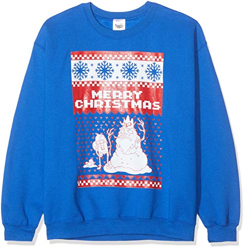Adventure Time Merry Christmas Jersey, Azul (Royal Blue), S para Hombre
