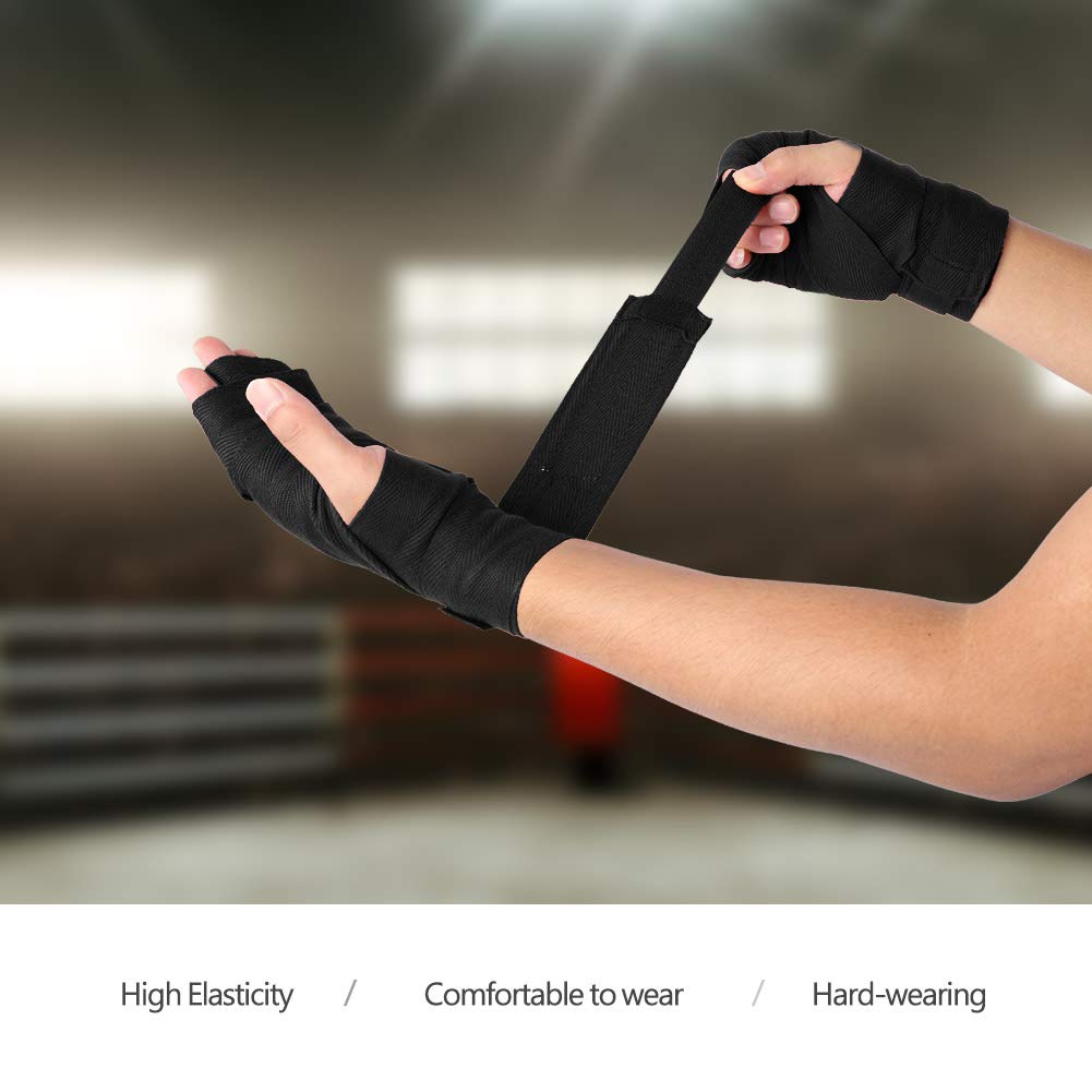 Cocoarm Boxing Hand Wraps Muay Thai HandWing Bandages Bandage Ad Alto Tessuto Elastico Elastico Durevole Supporto Protettivo Gancio Chiusura per la Boxe Taekwondo Martial Arts Training (4M)