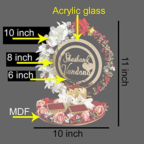 Image of THE BRIDE MADE Wood Engagement Ring Platter With Hoop, Multicolor