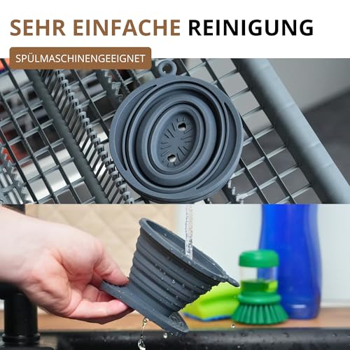 Westmark Kaffeefilter Faltbar aus Silikon – Handfilter Kaffee – Kaffeefilter Wiederverwendbar – Ideal für Unterwegs, Camping & Reise – Schwarz, Gr. 2, Anthrazit