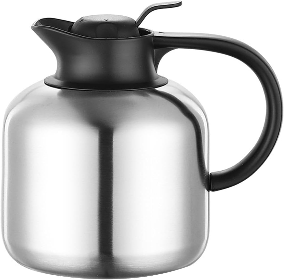 Insulated Stainless Steel Coffee Carafe Insulated Coffee Pot 1800ml Insulated Carafe Insulation Teapot for Home Red(Silver)