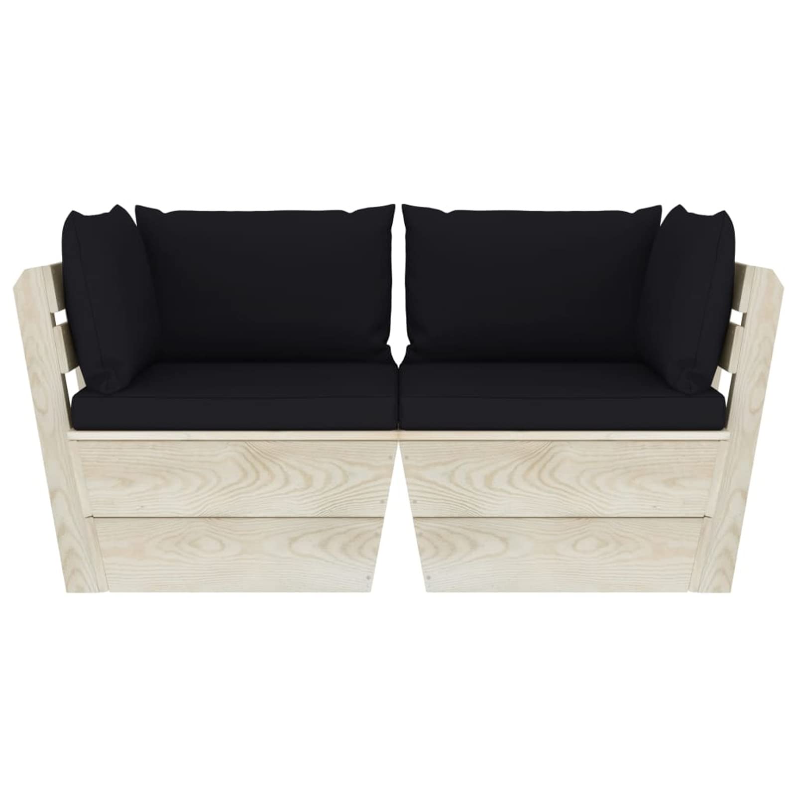Sofá de palets de jardín 2 plazas con Cojines Madera de Abeto palets terraza Exterior Sofa terraza Exterior Muebles de jardín de Palet Sofa de Jardin - 3063391