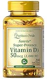 Vitamin D3 50mcg (2,000 IU) Bolsters Immune Health by Puritan's Pride for Support of Immune Health and Healthy Bones and Teeth 200 Softgels