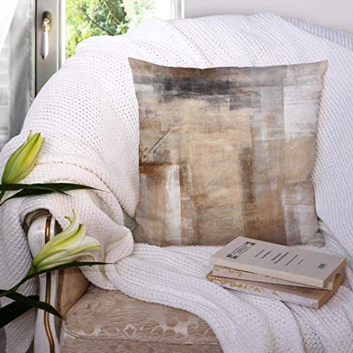Onelz Abstract Art Throw Pillow Covers, Brown And Beige Abstract Art Painting Double-Sided Cushion Cover 20 X 20 Decorative Home Gift Bed Pillowcase, Abstract Art 12 #TOP3
