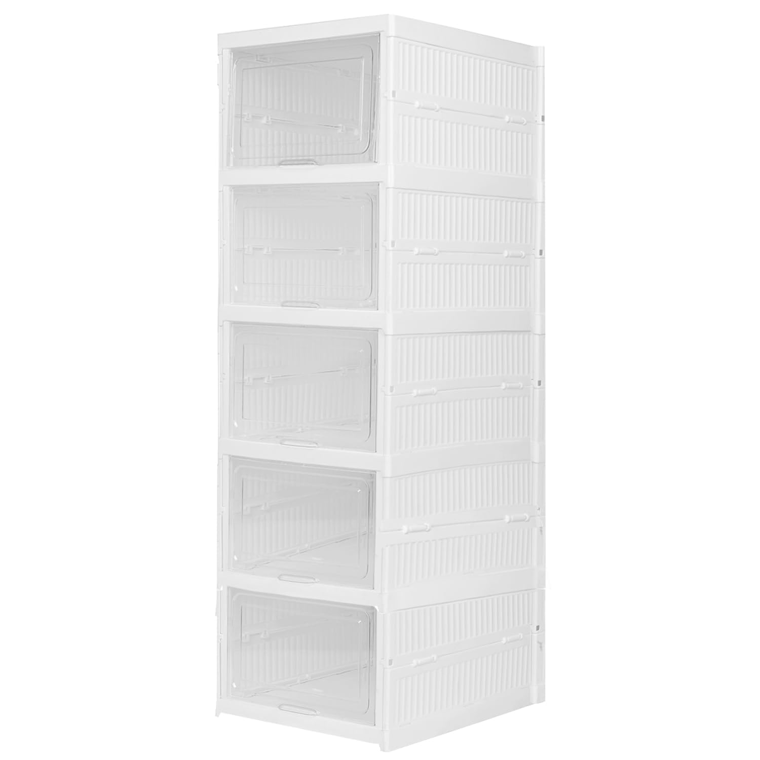 Pivalo 5 Units Storage Cabinet Modular Box Chest Of Drawers Foldable Cupboard Multipurpose Living Room Bedroom Clothes Wardrobe & Organizer Rack For Kitchen (Pack Of 1, White)-picture-17