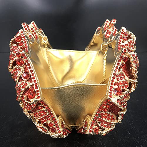 Image of Boutique De FGG Mini Flower Evening Bags For Women Formal,Party Rhinestone Clutch Purses,Wedding Floral Crystal Clutch Bag