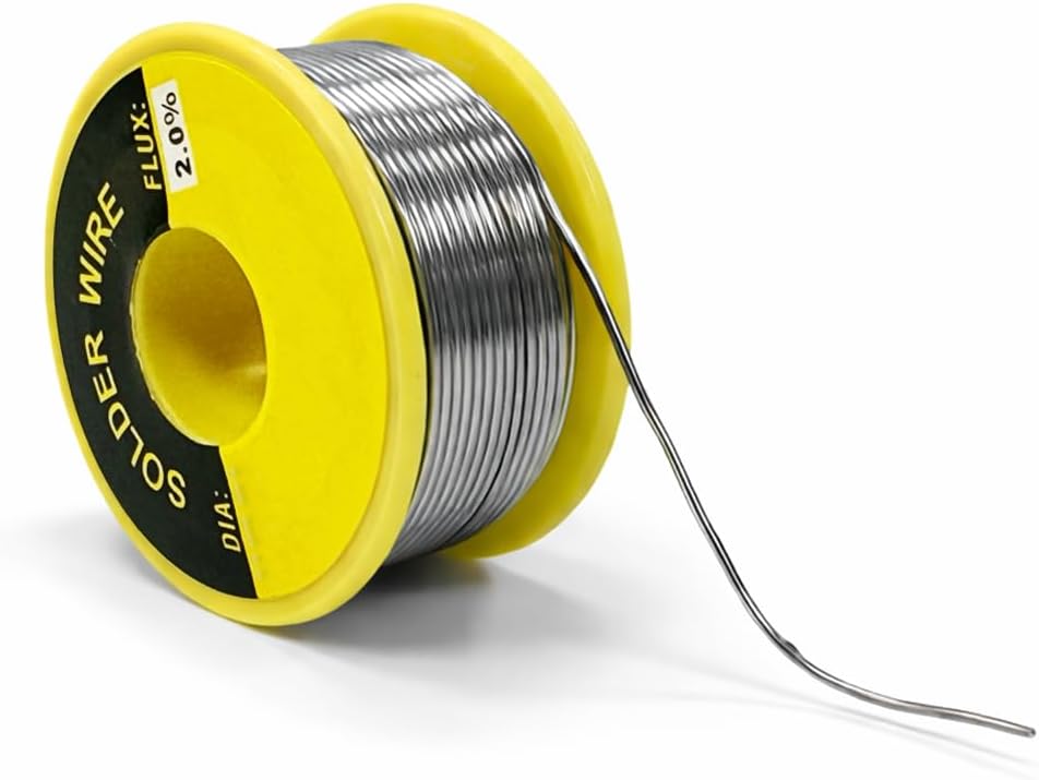 Soldering Wire 100g, Tin 60% Lead 40%, 2.0% Flux Core, Low Melting Point 183°C-190°C, High Mobility Electrolytic Solder Wire (1.5mm)