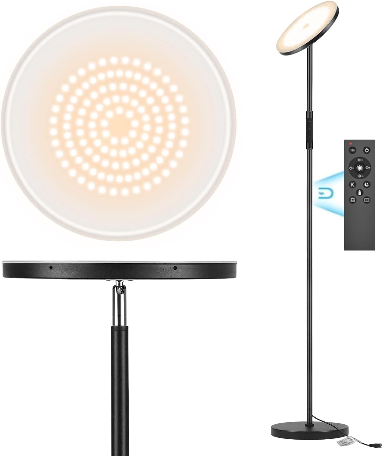 LED Floor lamp, Super Bright 30W LED Equivalent to 300W Modern Floor Lamps with Remote, Stepless Dimming and Color Temperature, 69” Tall Standing Lamp for Living Room Bedroom Office, Black LED Floor lamp, Super Bright 30W LED Equivalent to 300W Modern Floor Lamps with Remote, Stepless Dimming and Color Temperature, 69” Tall Standing Lamp for Living Room Bedroom Office, Black