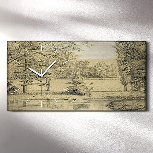 Art mural moderne arbres forestiers horloge de salon design nature
