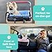 Blue Dog Booster Seat - Washable, Adjustable, Collapsible Pet Travel Carrier Bed - Safety Seat Belt Tether for Small Dogs, Puppies, and Pets up to 18 lbs