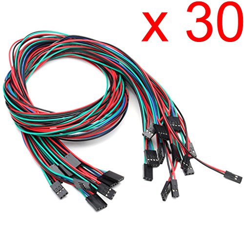 Gaoxing Tech. Hembra de 30pcs los 70cm 2pin 3pin 4pin al cable femenino del puente del cable de Dupont para Arduino
