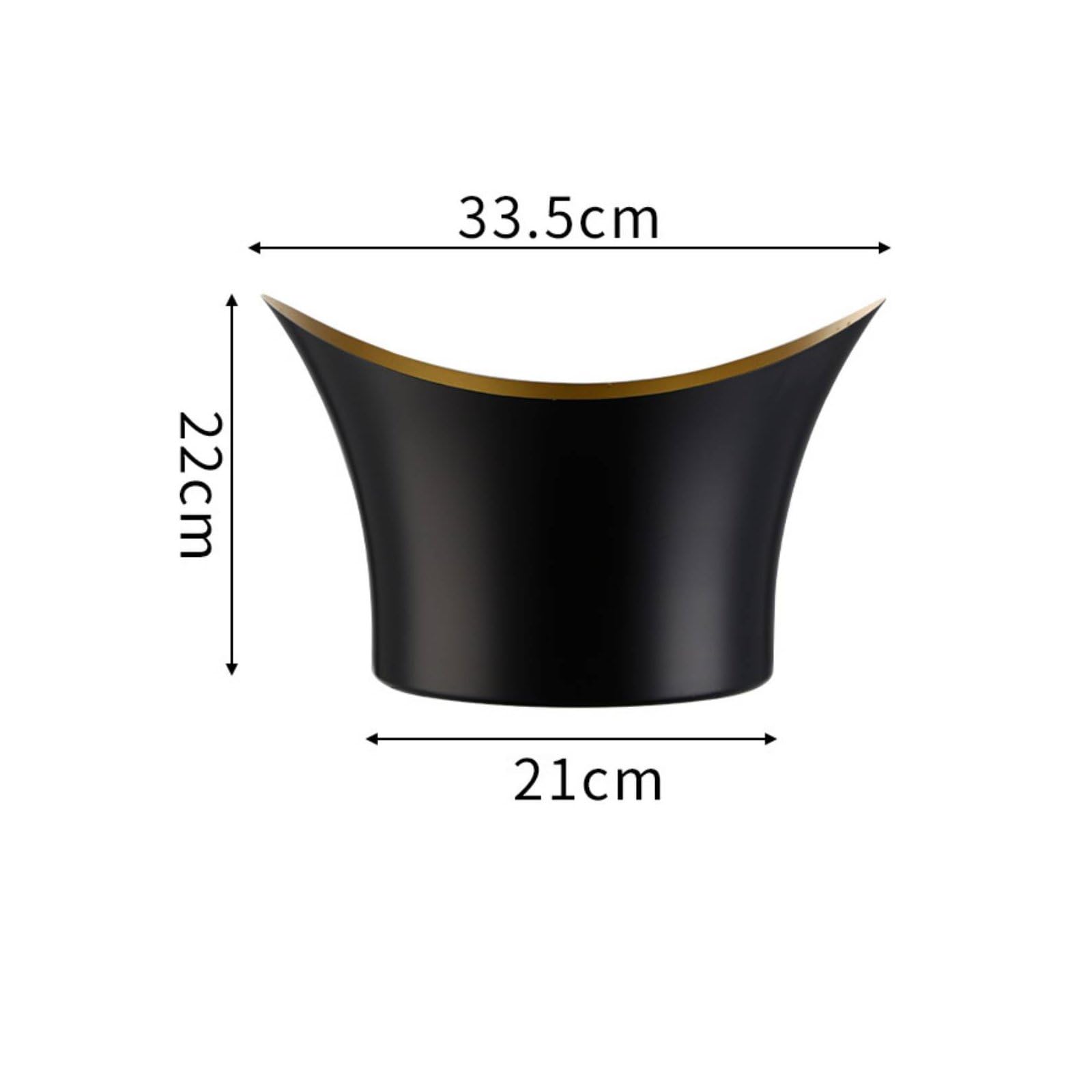 Gralara Cubo de Hielo de Acero Inoxidable Gran Capacidad Cubitera Acero Inoxidable Cuidado Frío Cubeta Champán para Fiestas, Picnic, Bar, Negro, Yuanbao