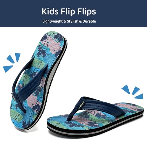 WateLves Kids Flip Flops Boys Girls Sandals Youth Big Kid Summer Slip on Thong Slide Sandals for Beach Pool Shower Little/Big Kid2