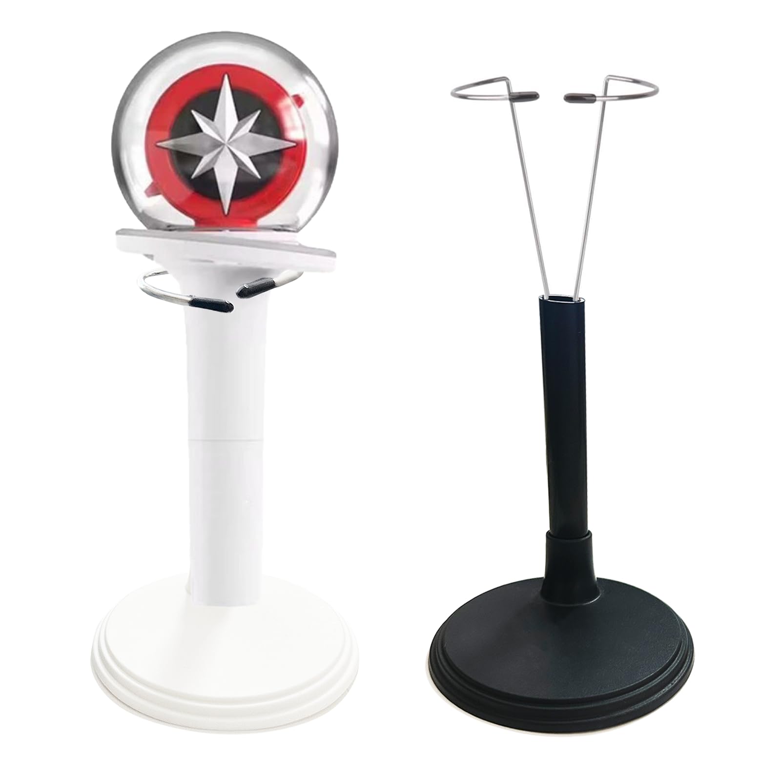 Stand Kpop, 5.5inch-1.9inch Lightstick Stand, Holder Compatible with Official Lightsticks 2-Piece Set Complicable with Stray Kids（1 Black and 1 White）