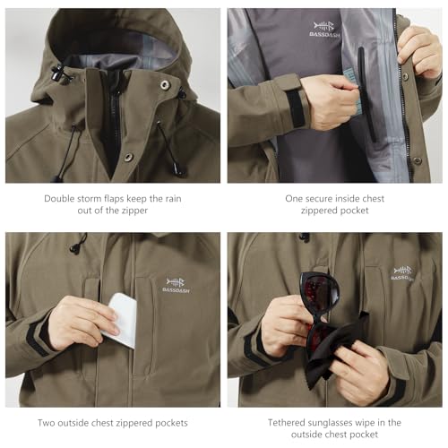 Image of BASSDASH Walker-LW Breathable Waterproof Fishing Hunting Wading Jackets with Silent Outer Fabric for Men Women