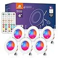 DUSKTEC LED Recessed Lighting 6 Inch - RGBCW Color Changing 13W LED Can Lights with Remote Control Retrofit Recessed Lights 1050 Lumen Dimmable Recess Light for Home Can Light for Ceiling 6 Pack