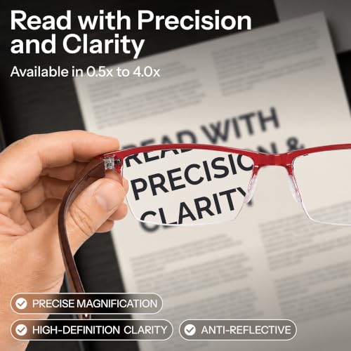 Image of Gaoye Executive Style Reading Glasses Men - Durable Readers with Blue Light Filtering- Comfortable Fit with TR90 Frames
