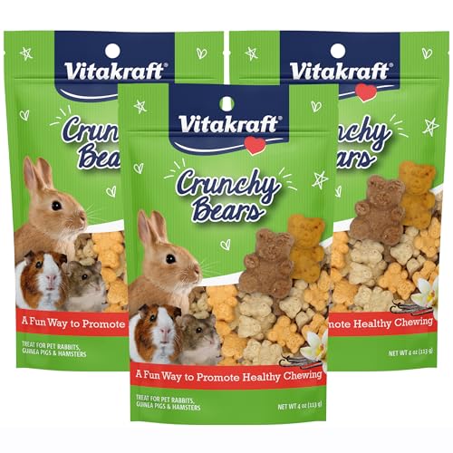 Vitakraft Crunchy Bears Rabbit, Guinea Pig & Hamster Treat 12 oz. (Pack of 3)