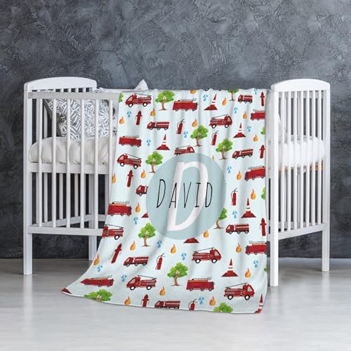 Image of Fire Truck Pattern Baby Blanket Gifts for Boys Girls Super Soft Blanket Swaddle Newborn Cozy Receiving Blanket Stroller Throw 40x30 in for Puppy