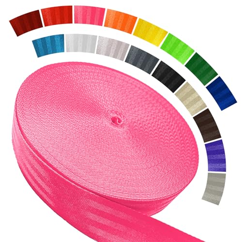 Image of Polyester Webbing Strap 16+Colors - 1 inch&1.5 inch&1.9 inch - 16.5 25 33 55 Yards Heavy Duty Webbing Roll, Flat Webbing Strap for Indoor&Outdoor Gear, Climbing, DIY Crafting, Repairing