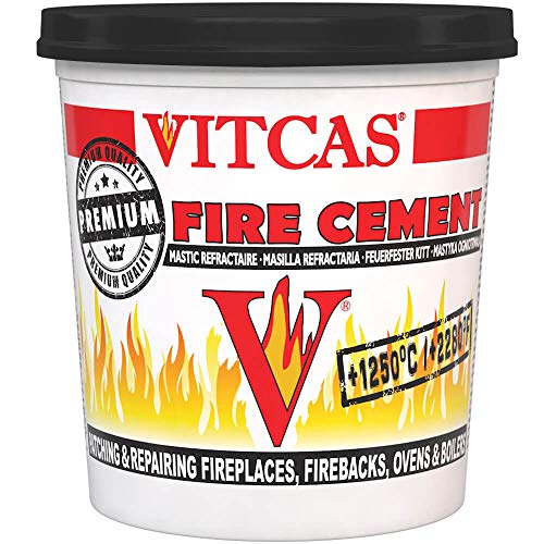 VITCAS Ciment réfractaire Noir 2 kg - Excellente adhérence - Ignifuge - Se transforme en Roche - Patch et réparation - Temps de réparation Rapide - Joint hermétique...