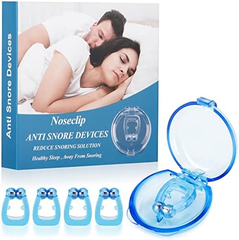 Snore Stopper Anti Snoring Devices Silicone Magnetic Anti Snoring Nose Clip, Help Stop Snoring, Quieter Restful Sleep (Blue-4pcs)