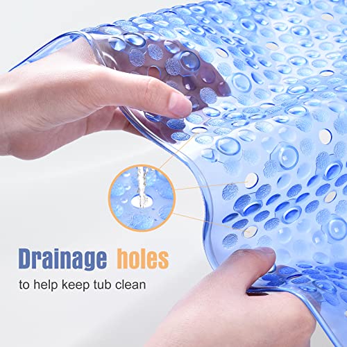 OTraki Badewannenmatte rutschfest, 39 x 69cm Antirutschmatte Badewanne mit 167 Saugnäpfen Duschmatte Schimmelresistent Maschinenwaschbar für Kinder und Erwachsene, Transparent