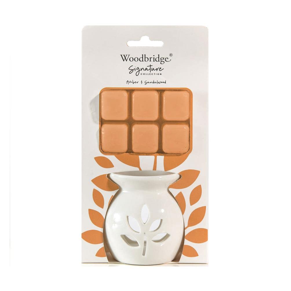 Aroma Accessories Amber Woodbridge & Sandalwood Wax Melt Warmer Gift Set