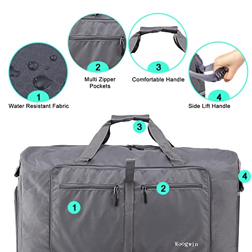 Image of Woogwin Travel Duffel Bag Large Foldable Waterproof Overnight Bag for Beach Swim Bags Pool Sports Gym