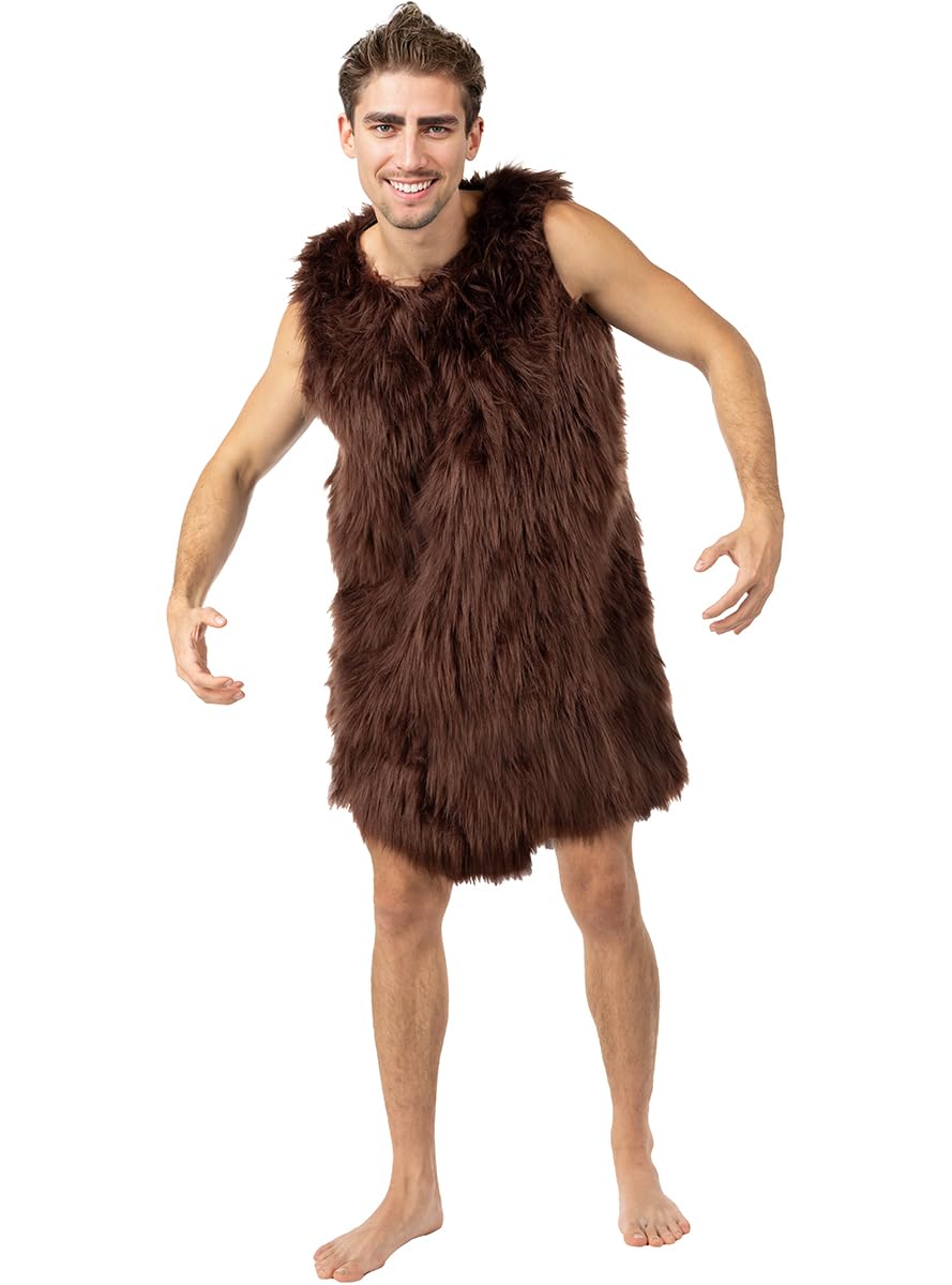 Funidelia | Costume of Grug - The Croods for Man Cartoons, Films & Series, Funny, Caveman - Costume for Adults Accessory Fancy Dress & Props for Halloween, Carnival & Parties - Size L - Brown