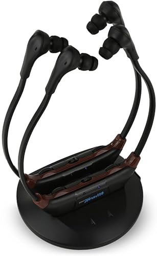 Miniatura 3 de Pyle Amplificador inalámbrico dual de versión actualizada, altavoces inalámbricos para escuchar TV, auriculares amplificadores, asistencia de audio