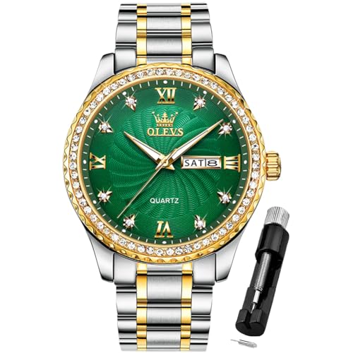 Image of OLEVS Mens Watches Chronograph Luxury Dress Moon Phase Stainless Steel Male Wrist Watch